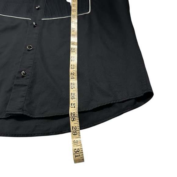 RON TOMSON FLAGSHIP BLACK TUXEDO SHIRT SIZE MEDIUM - Picture 15 of 16